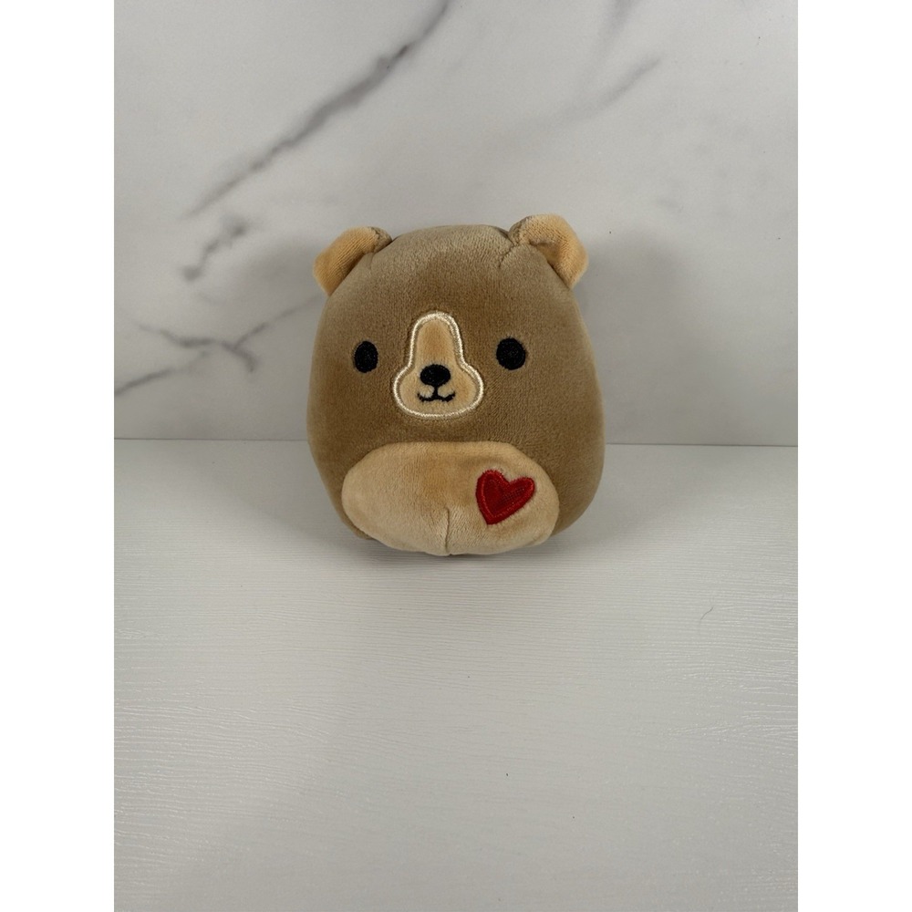 Baron The Brown Grizzly Bear 4" With Embroidered Heart Squishmallow